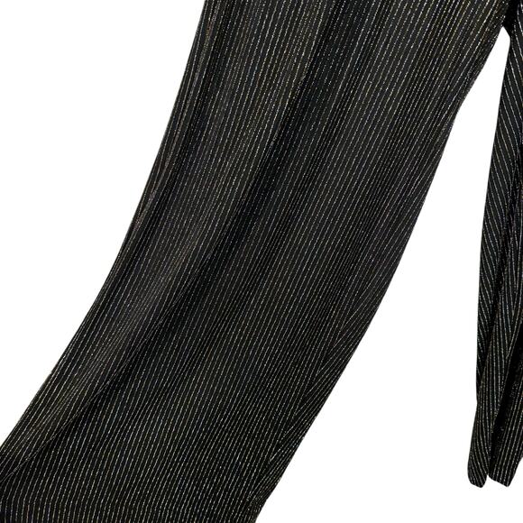 Torrid SZ 0R (Large) Wide Leg Pants Striped Metallic Elastic Waist Pockets - Picture 3 of 7